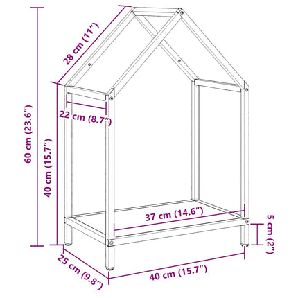 brændestativ 40x25x60 cm koldvalset stål antracitgrå