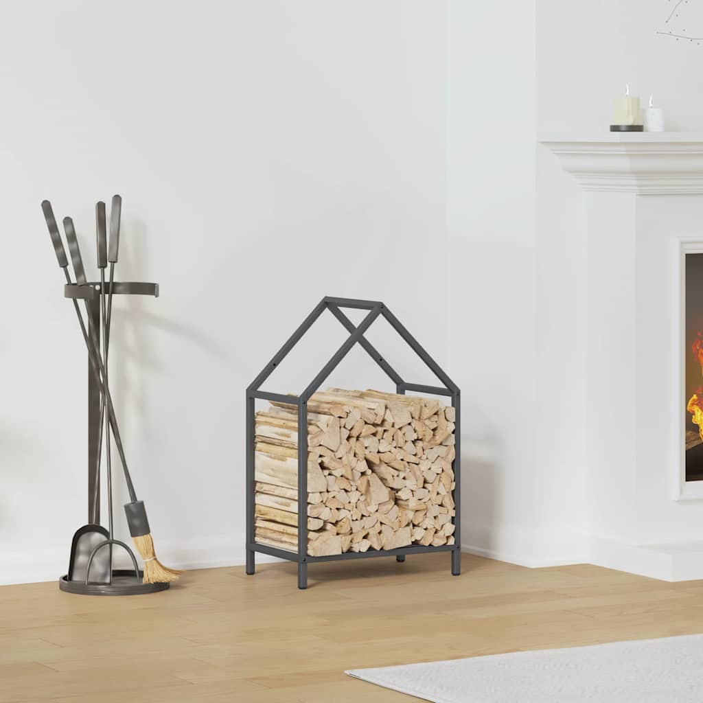 Brændestativ 40×25×60 cm i koldvalset stål - antracitgrå