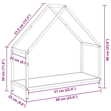 brændestativ 60x25x60 cm koldvalset stål sort