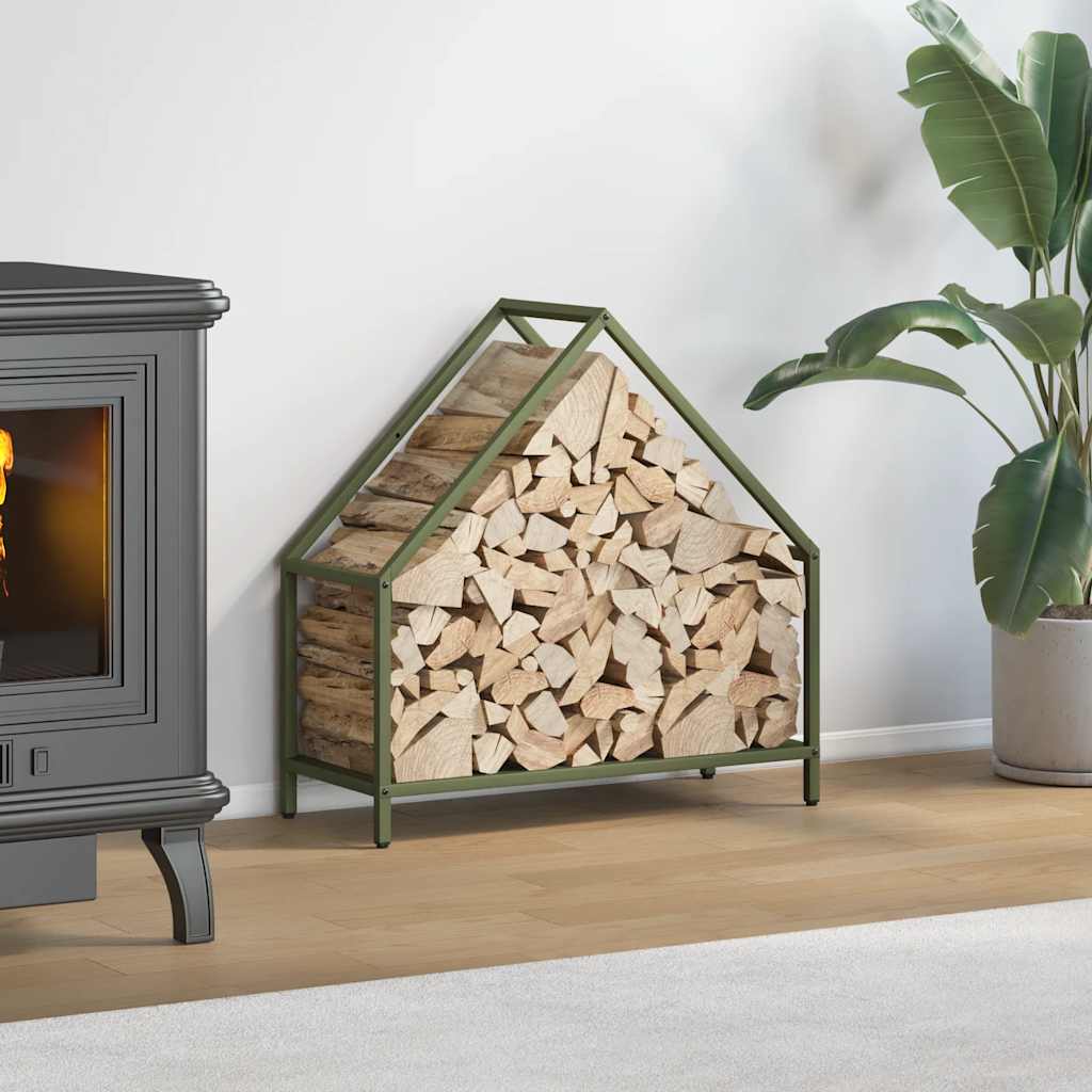 Brændestativ Koldvalset Stål - Olivengrøn / 60 x 25 x 60 cm