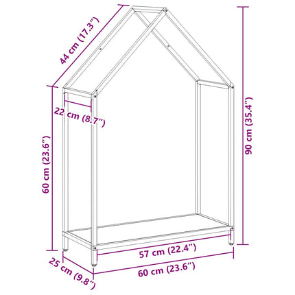 brændestativ 60x25x90 cm koldvalset stål hvid