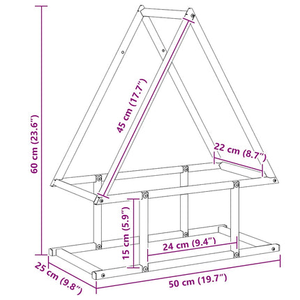 brændestativ 50x25x60 cm koldvalset stål antracitgrå