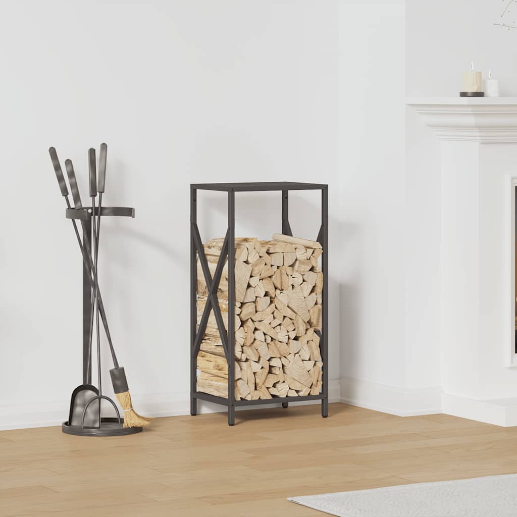 Brændestativ 34 × 25 × 70 cm - koldvalset stål, sort