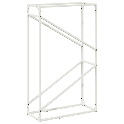 brændestativ 60x25x100 cm koldvalset stål hvid