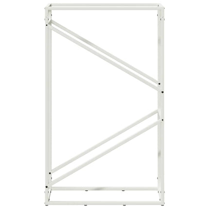 brændestativ 60x25x100 cm koldvalset stål hvid