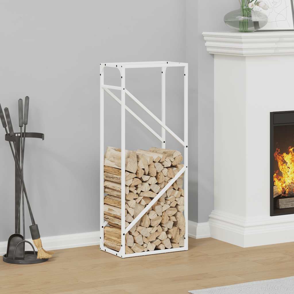 Brændestativ 40×25×100 cm i hvidt koldvalset stål