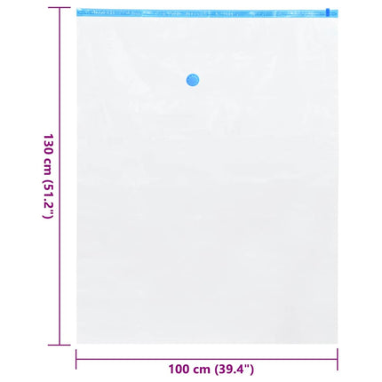 Opbevaringsposer 50 stk. Gennemsigtig og blå 130 x 100 cm