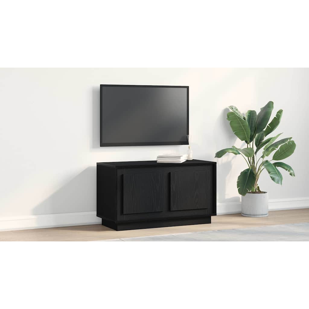 TV-skab Sort eg 80 x 35 x 45 cm Konstrueret træ