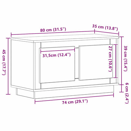 TV-skab 80 x 35 x 45 cm Sort eg Konstrueret træ