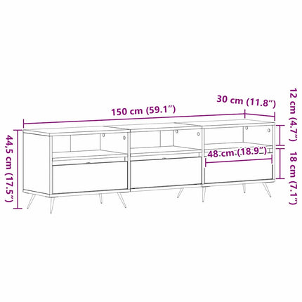TV-skab 150 x 30 x 44,5 cm artisan eg Konstrueret træ
