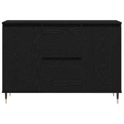 Sideboard med skuffe Sort eg 101,5 x 35 x 70 cm Konstrueret træ