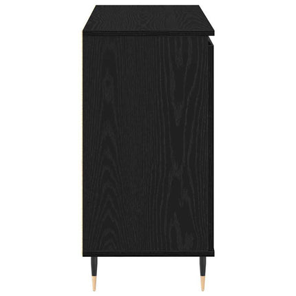 Sideboard med skuffe Sort eg 101,5 x 35 x 70 cm Konstrueret træ