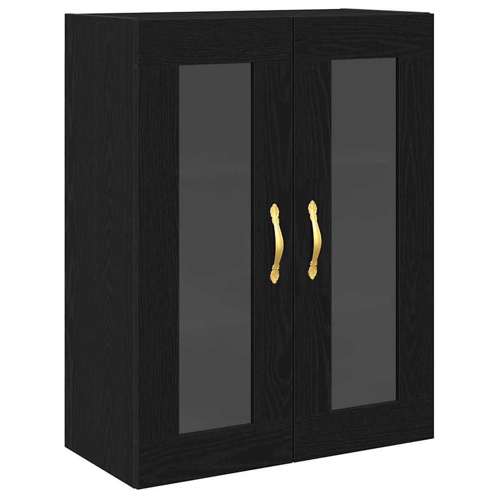 Vægskab Vægmonteret Sort eg 69,5 x 34 x 90 cm Konstrueret træ