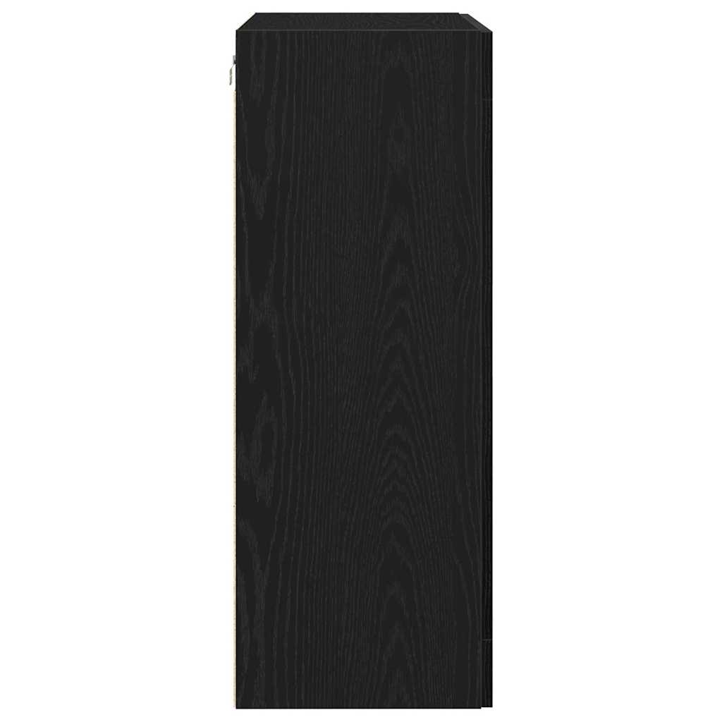 Vægskab Vægmonteret Sort eg 69,5 x 34 x 90 cm Konstrueret træ