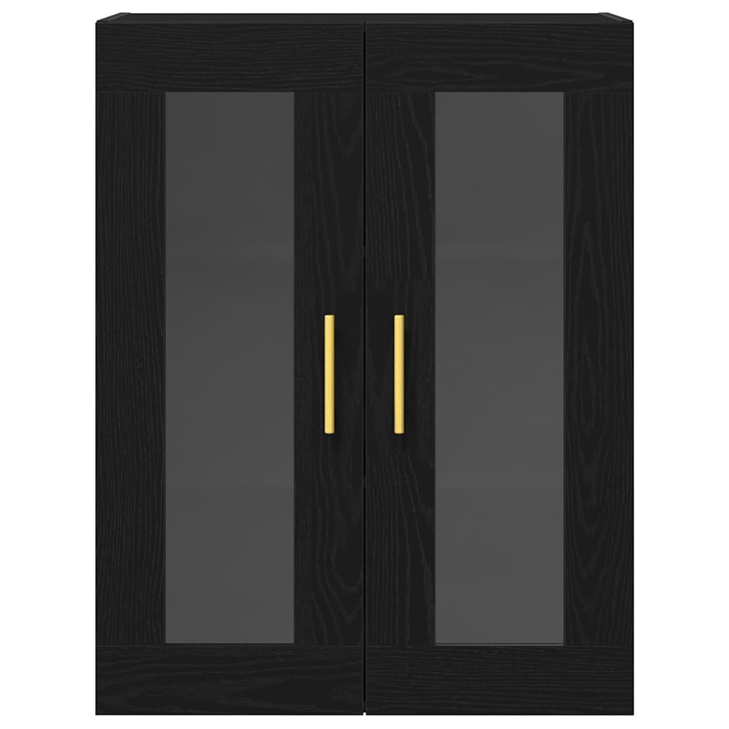 Vægskab Vægmonteret Sort eg 69,5 x 34 x 90 cm Konstrueret træ