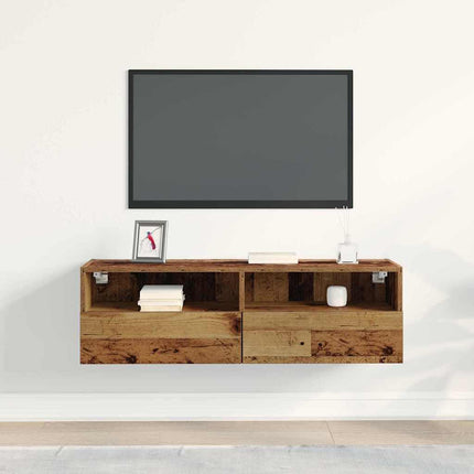 TV vægskab 100 x 30 x 30 cm Gammelt træ Konstrueret træ
