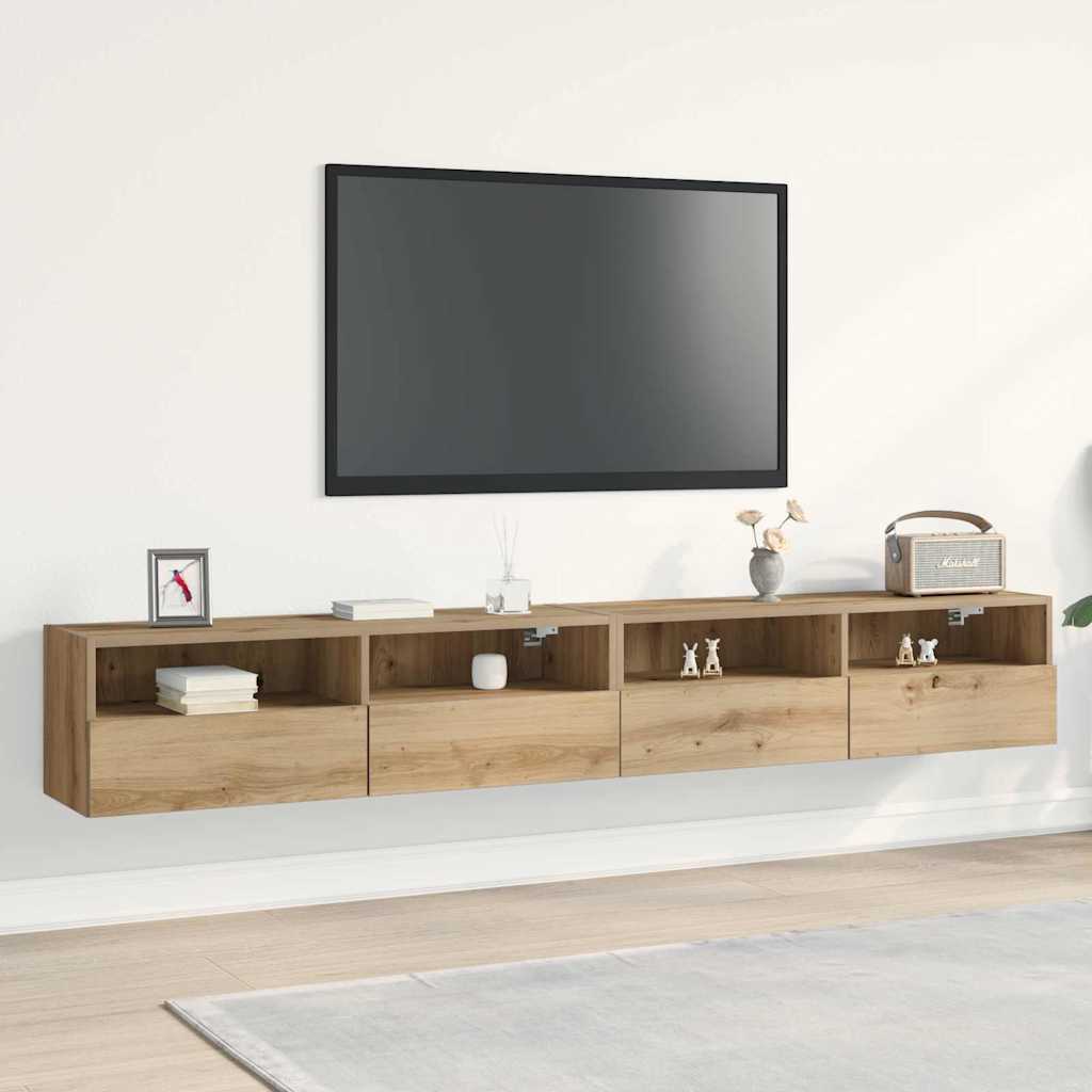 TV vægskab 2 pcs artisan eg 100 x 30 x 30 cm Konstrueret træ