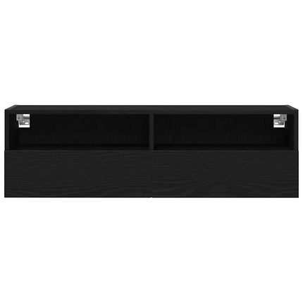 TV vægskab 100 x 30 x 30 cm Sort eg Konstrueret træ