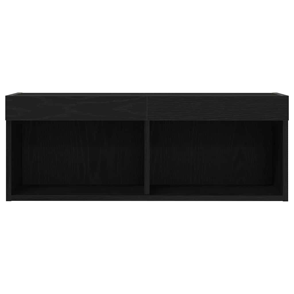 TV-møbelsæt 2 pcs Sort eg 80 x 30 x 30 cm Konstrueret træ