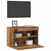 TV vægskab med LED Gammelt træ 60 x 30 x 40 cm Konstrueret træ