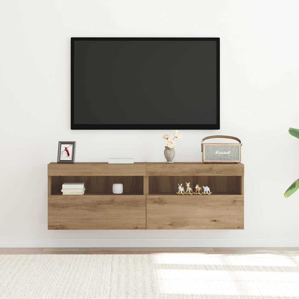 TV vægskab 2 pcs artisan eg 60 x 30 x 40 cm Konstrueret træ