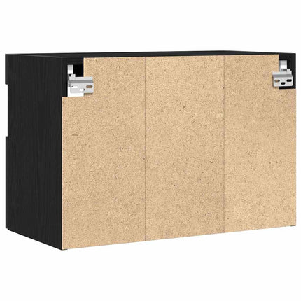 TV vægskab 2 pcs Sort eg 60 x 30 x 40 cm Konstrueret træ