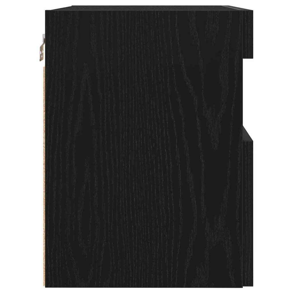 TV vægskab Vægmonteret Sort eg 60 x 30 x 40 cm Konstrueret træ