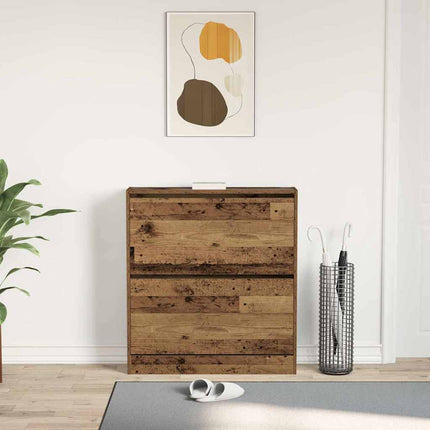 Sko skab 80 x 21 x 87,5 cm Konstrueret træ Gammelt træ
