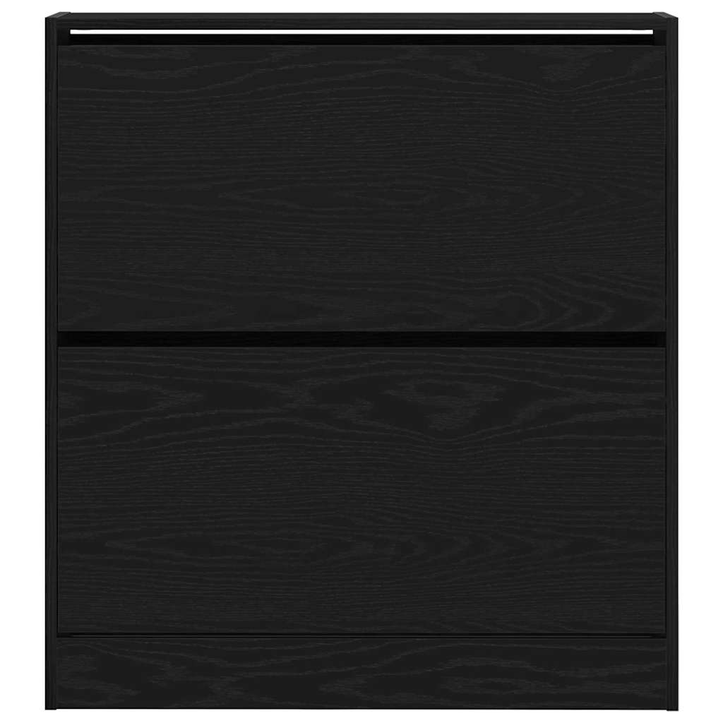 Skoskab med dør Sort eg 80 x 21 x 87.5 cm Konstrueret træ