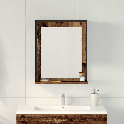 Spejl Gammelt træ 50 x 12 x 60 cm Glas og Ingeniørtræ