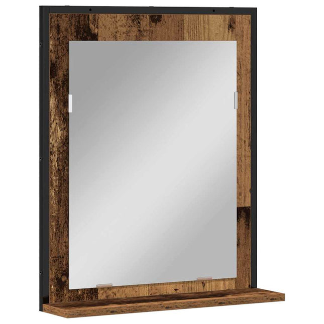 Spejl Gammelt træ 50 x 12 x 60 cm Glas og Ingeniørtræ
