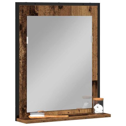 Spejl Gammelt træ 50 x 12 x 60 cm Glas og Ingeniørtræ