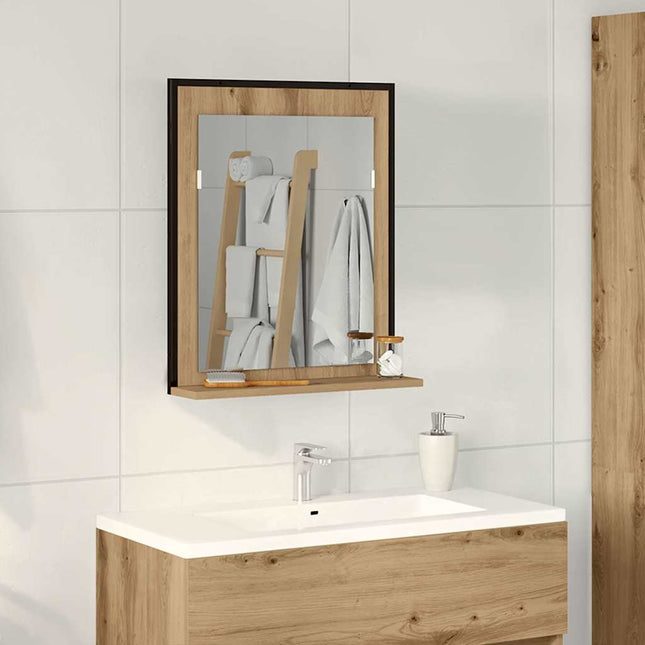 Spejl artisan eg 50 x 12 x 60 cm Glas og Ingeniørtræ