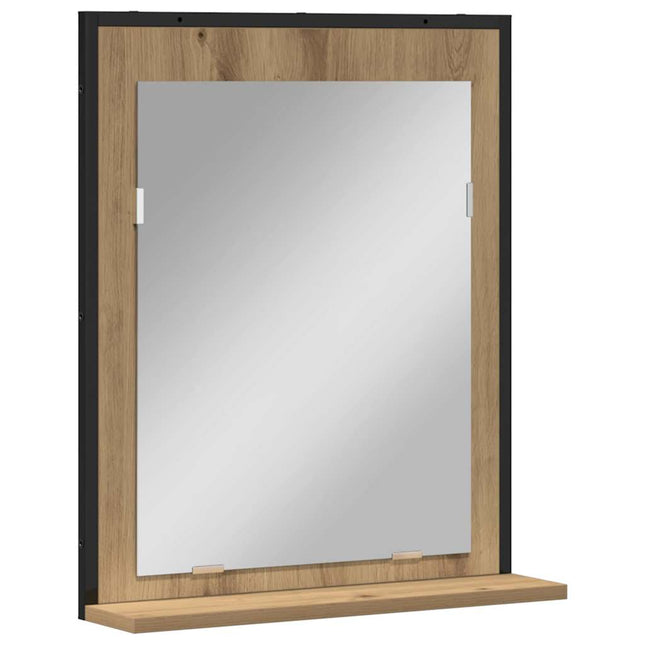 Spejl artisan eg 50 x 12 x 60 cm Glas og Ingeniørtræ