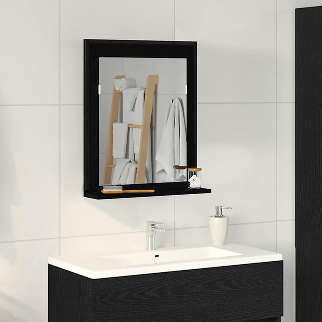 Spejl Sort eg 50 x 12 x 60 cm Glas og Ingeniørtræ