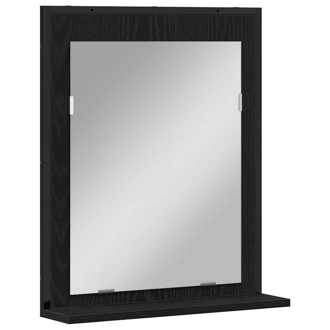 Spejl Sort eg 50 x 12 x 60 cm Glas og Ingeniørtræ