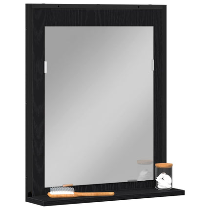 Spejl Sort eg 50 x 12 x 60 cm Glas og Ingeniørtræ