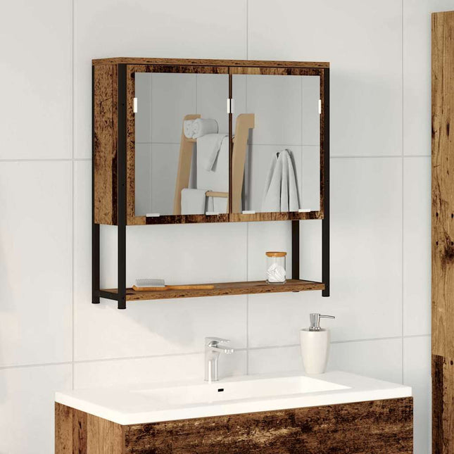 Spejlskab Gammelt træ 60 x 16 x 60 cm Konstrueret træ