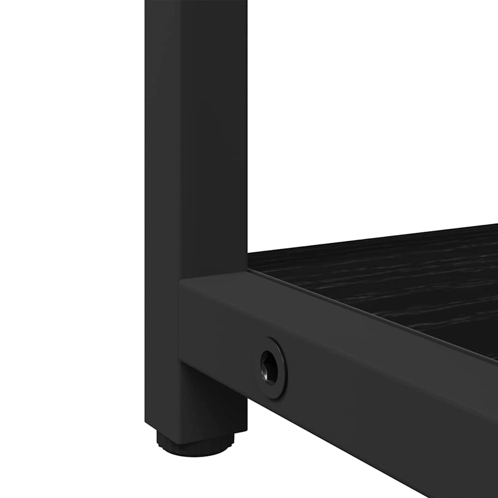 Badeværelsesskab med spejl med hylde Sort eg 60 x 16 x 60 cm