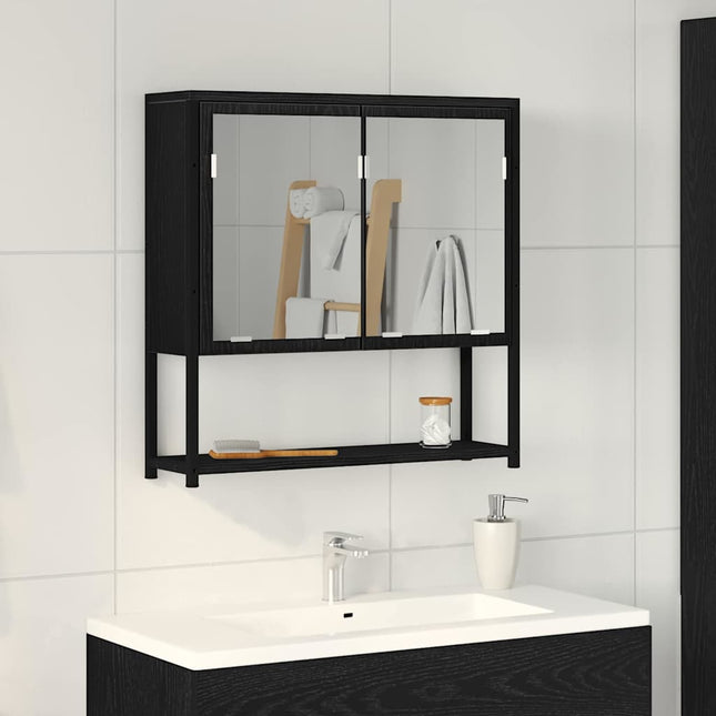 Spejlskab Sort eg 60 x 16 x 60 cm Konstrueret træ