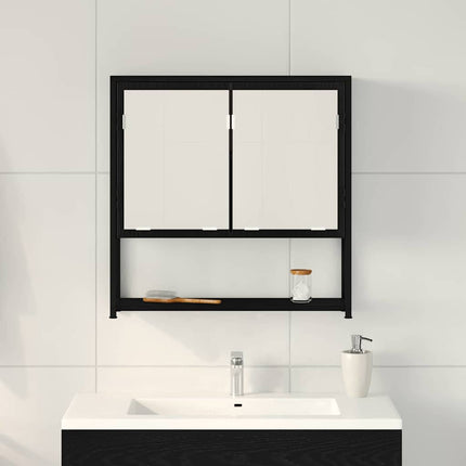 Spejlskab Sort eg 60 x 16 x 60 cm Konstrueret træ