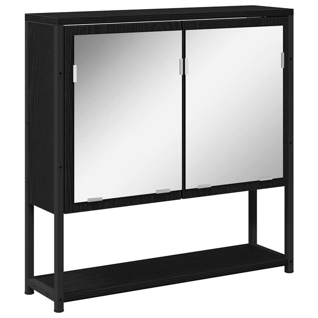 Spejlskab Sort eg 60 x 16 x 60 cm Konstrueret træ