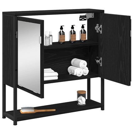 Spejlskab Sort eg 60 x 16 x 60 cm Konstrueret træ