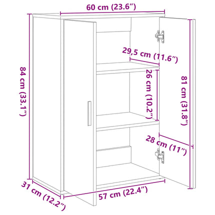 Sideboard Sort eg 60 x 31 x 84 cm Konstrueret træ