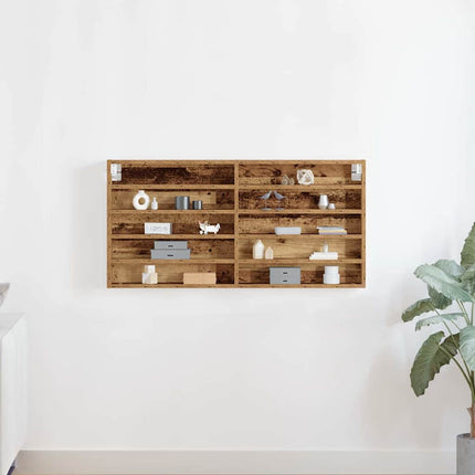 Display Skab Vægmonteret Gammelt træ 100 x 8,5 x 50 cm