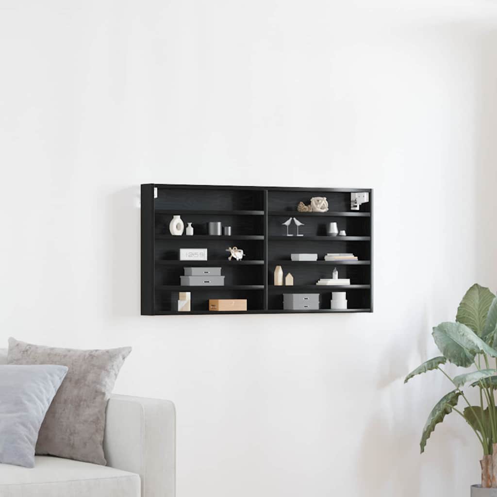 Display Skab Sort eg 100 x 8,5 x 50 cm Konstrueret træ billede