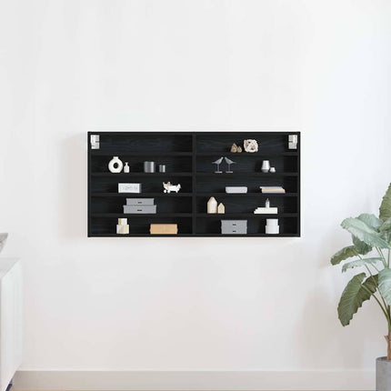 Display Skab Vægmonteret Sort eg 100 x 8,5 x 50 cm