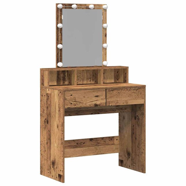 Sminkebord - Dressingbord Gammelt træ 80 x 41 x 144,5 cm Konstrueret træ