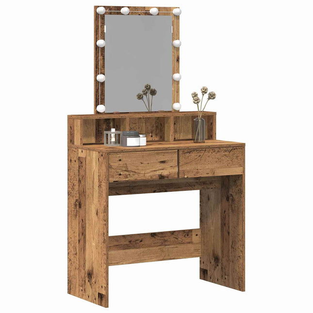 Sminkebord - Dressingbord Gammelt træ 80 x 41 x 144,5 cm Konstrueret træ