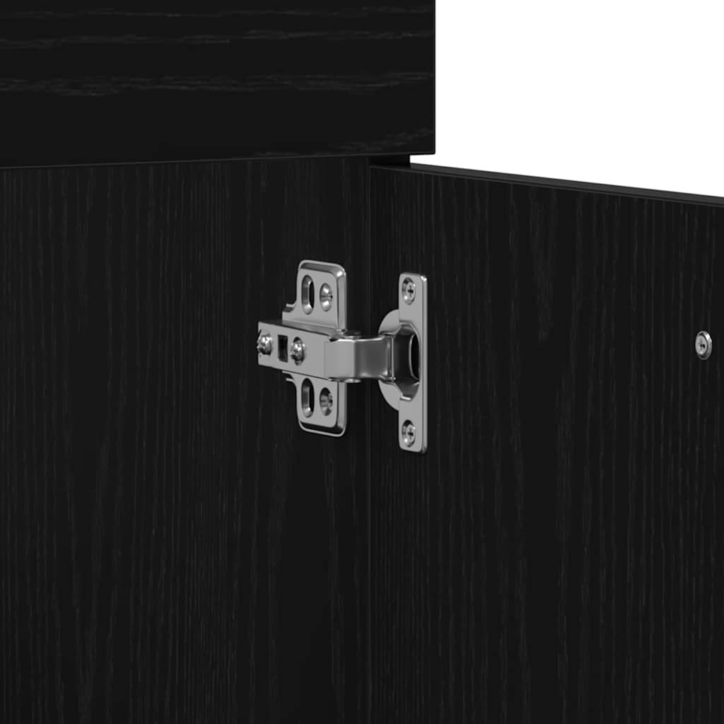 Badeværelsesmøbel sæt Vægmonteret 2 pcs Sort eg Konstrueret træ